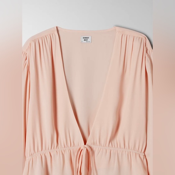 White Cropped Tie-Front Blouse - XS - Picture 5 of 8